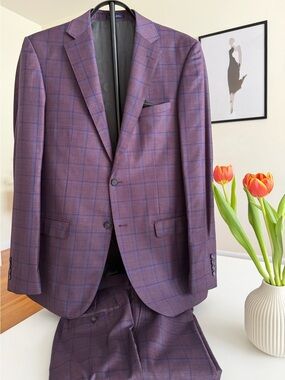 Reda Purple Plaid Two-Piece Suit